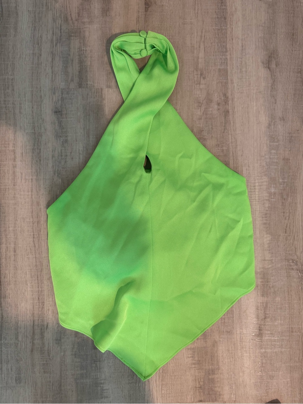 Neon Green Halter Twist Crop Top